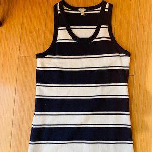 J Crew Rugby Stripe Navy White Racerback Dress XXS